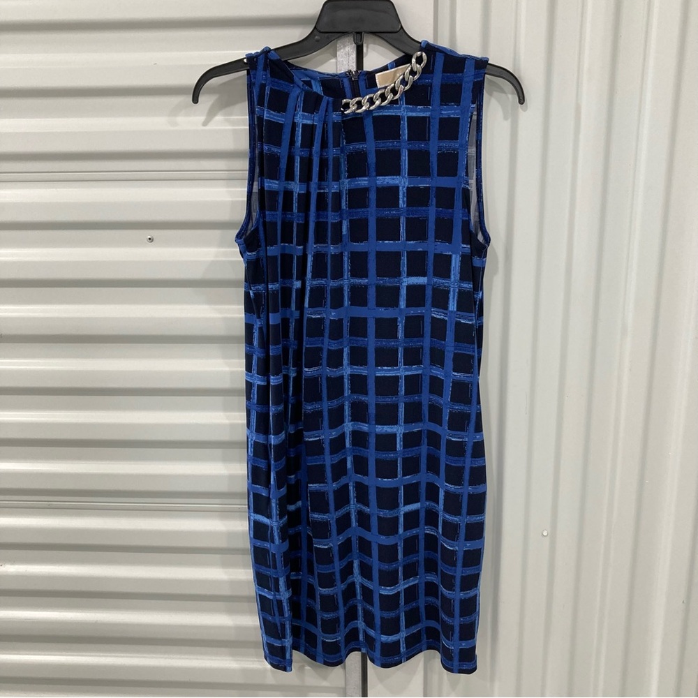 MICHAEL Michael Kors Navy and Blue Grid Dress